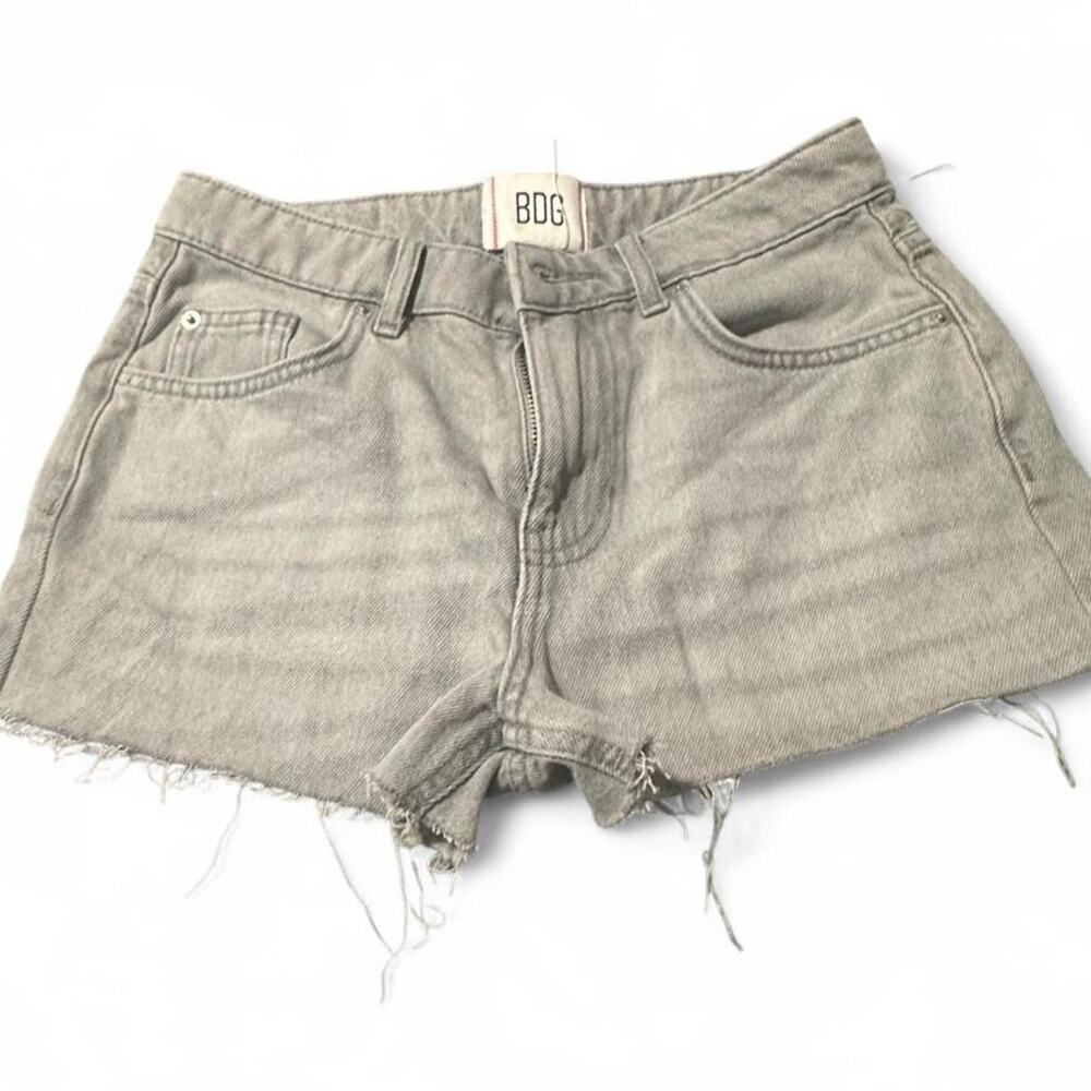 BDG Grey Distressed Denim Shorts